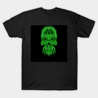 Electroluminated Skull - Green T-Shirt